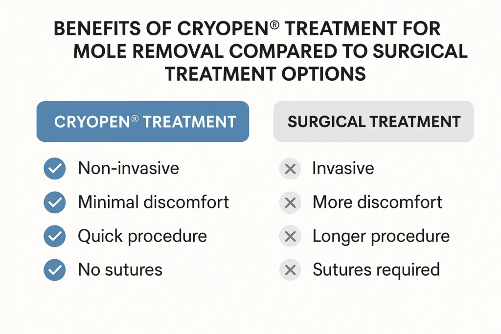 Benefits of professional mole-removal assessment at LA LIPO Ham