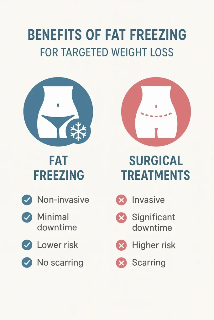 graphic showing the benefits of fat freezing Ham