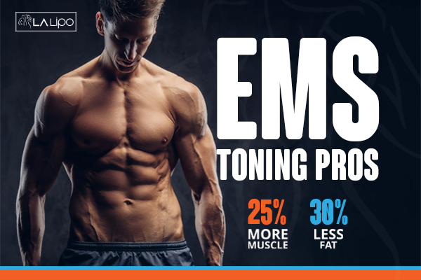 Image of man with sculpted stomach showing the fat loss and muscle gain of LA-EMS Body Sculpting Treatment Ham